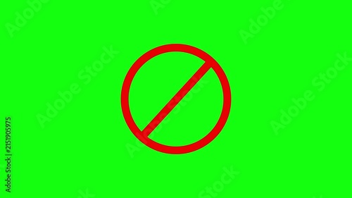 No entry icon animation showing denied access and restricted status, representing ban signal and access prohibition, 4K video.