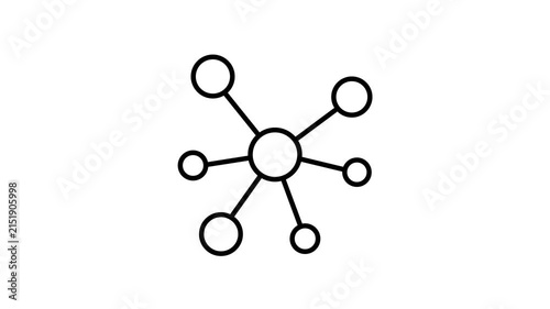 Animated networking concept with clean white line icon on a white background.