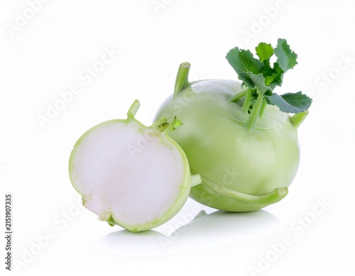 fresh kohlrabi isolated on white