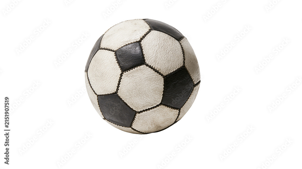 Obraz premium Classic black and white soccer ball with stitched panels