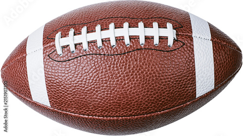 Canvastavla American football ball brown leather white stripes laces