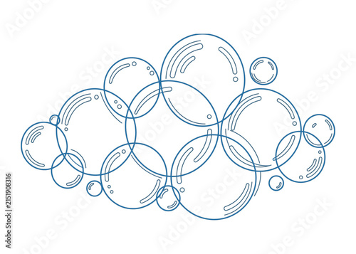 Abstract Bubble Cloud Line Art Vector – Hand Drawn Circle Doodle Illustration for Minimalist Design, Icon Set and Background Graphic Resource