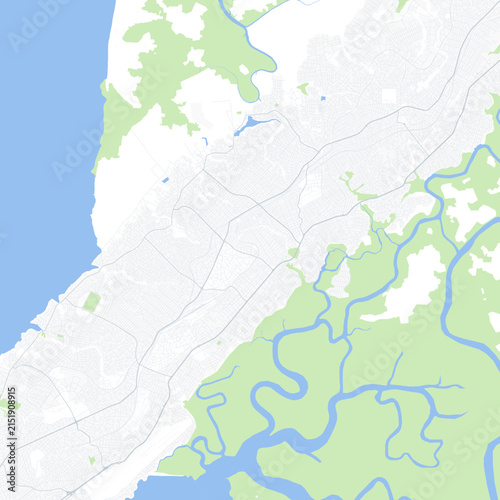 Принти на полотні Minimal vector city map of Conakry with streets, districts and road network