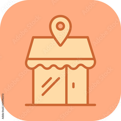 Cuadro en lienzo Shop Local Vector Icon