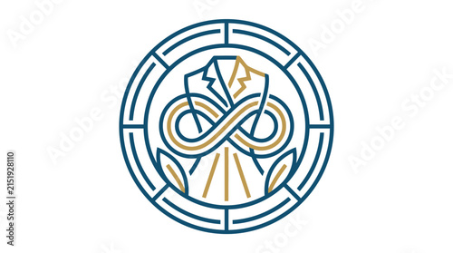 Symbol of tailoring and fashion infinity loop with suit jacket