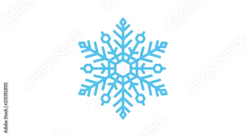 Blue Snowflake with Sixfold Crystal Pattern Creating a Delicate Winter Ornament.