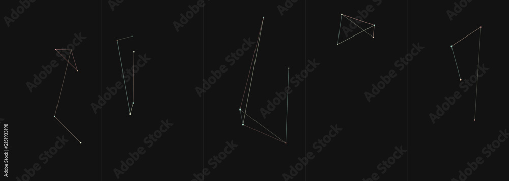 Fototapeta premium Minimalist digital network nodes connected by thin lines on a dark background