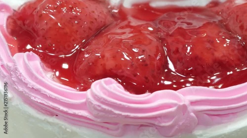 Close-up strawberry cake