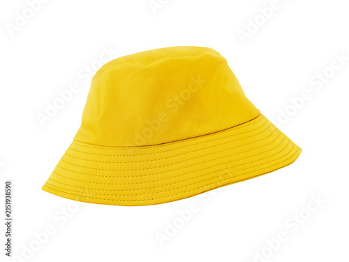 A beautiful, simple yellow bucket hat PNG transparent.
