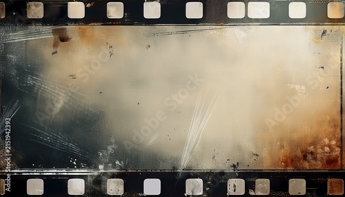Blank Grained And Scratched Film Strip Texture Background