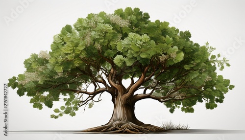 Alder Tree Isolated On White Background D Rendering