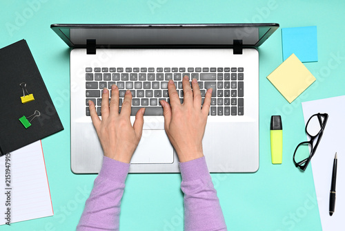 Woman working with notebook