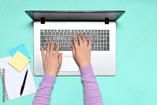 Woman working with notebook