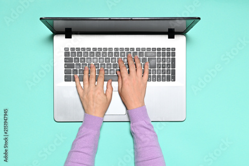 Woman working with notebook