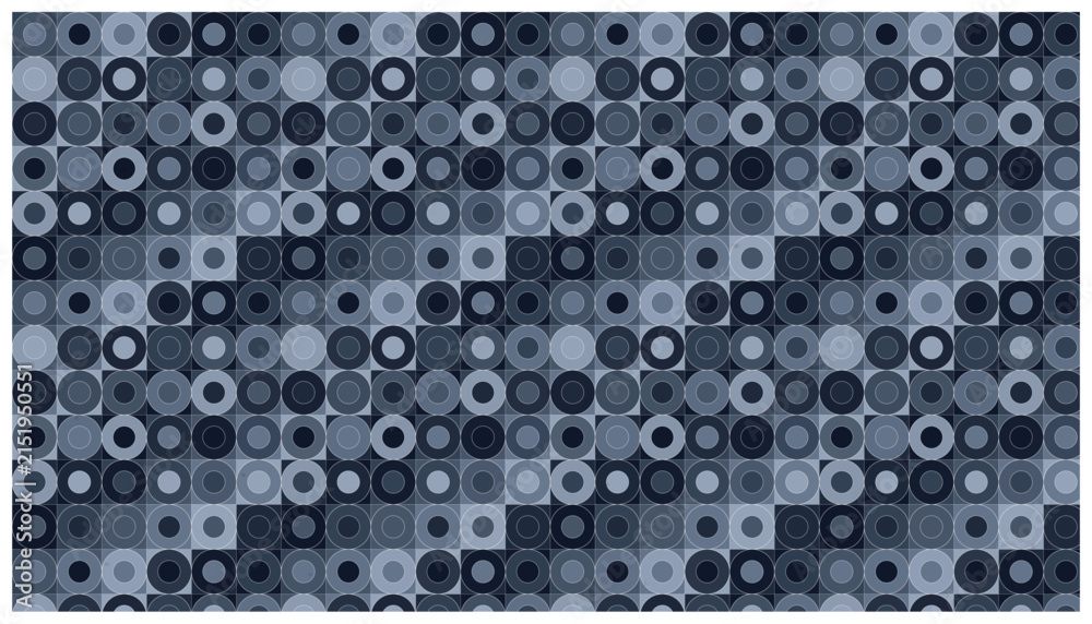 Fototapeta premium Subtle abstract geometric pattern with dark blue and gray circular shapes