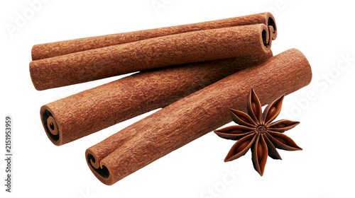 Fotografía Cinnamon sticks and star anise spice assortment