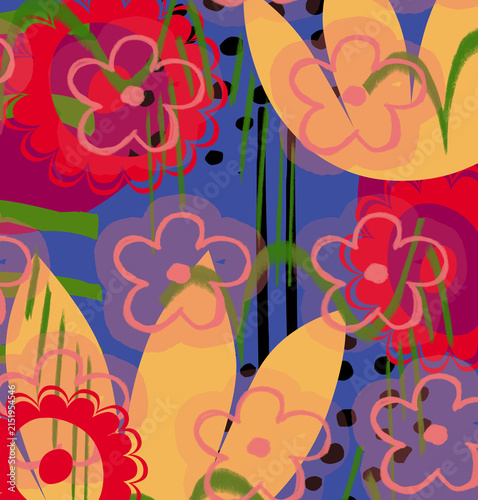 composizione con fiori gialli e rossi