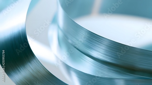 Abstract Brushed Aluminum Sheets Curving Flow Background