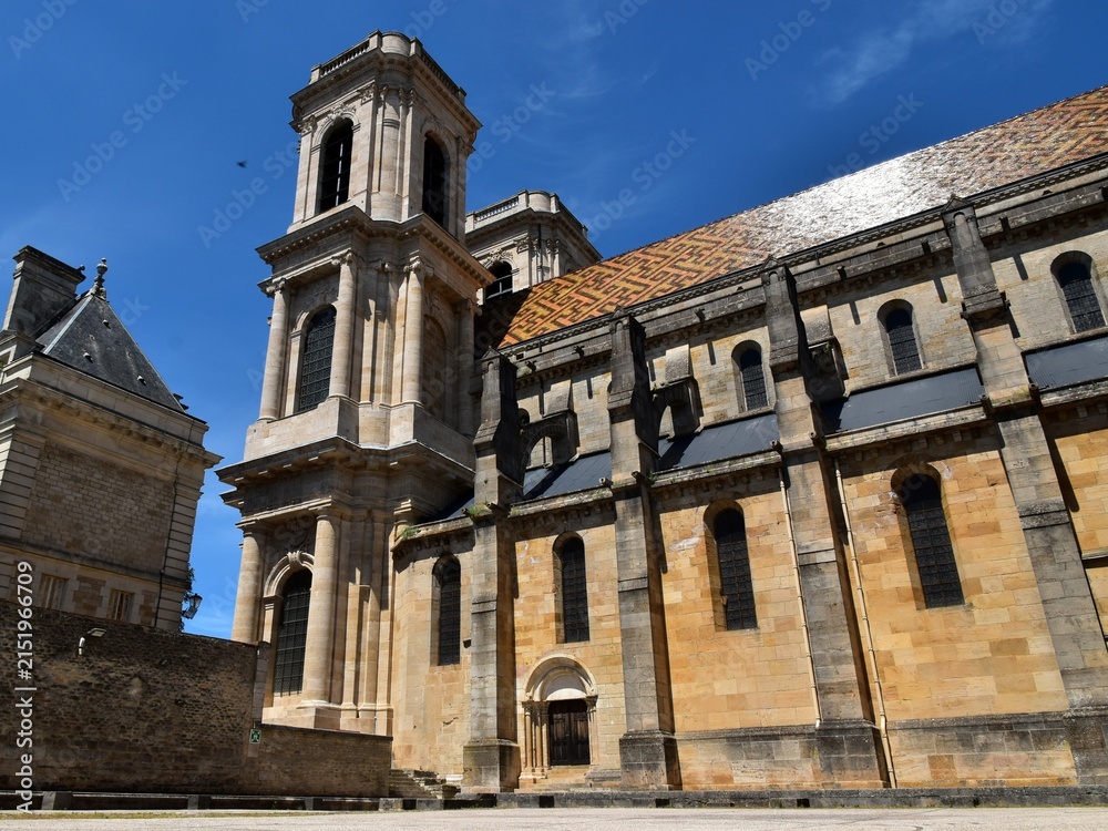 Fototapeta premium La façade sud de la cathédrale Saint-Mammès de Langres en Haute-Marne