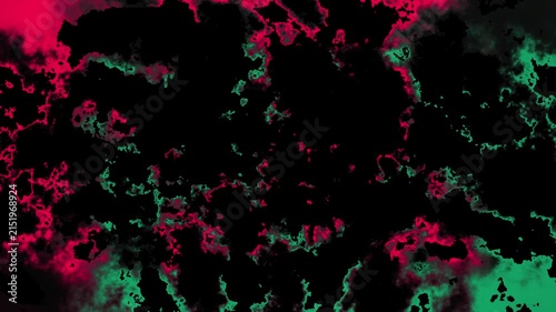 Abstract neon pink and green liquid marble animation featuring flowing fluid smoke textures on a black background, ideal for VJ loops, music visuals, motion graphics, and digital art projects.