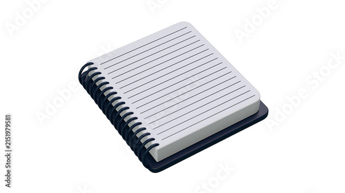 Konstfotografi Spiral bound notebook with lined white pages and dark blue cover