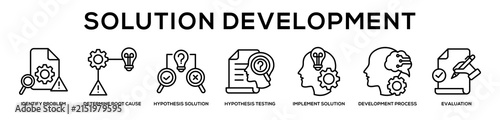 Foto Solution Development web banner icon illustration concept