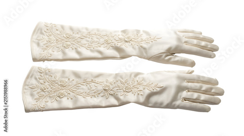 Elegant white lace wedding gloves for a bride on her special day