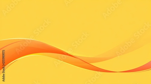 Bright yellow background with orange wave patterns flowing across the surface in a smooth and dynamic manner during daylight hours