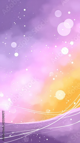 Colorful abstract background with circles and waves in purple, pink, and orange tones showing a blend of hues and shapes during the day