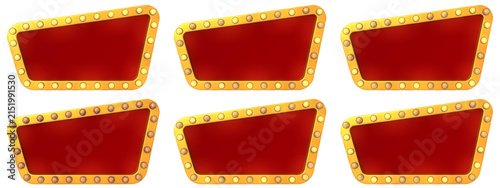Retro Style Blank Sign Frames with Light Bulbs for Promotions