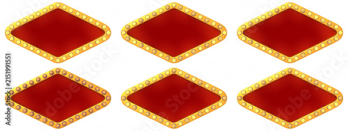Bright Red Marquee with Golden Bulbs for Advertising Display