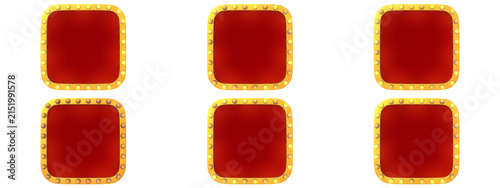 Red Decorative Frames with Bright Yellow Lights for Show Displays