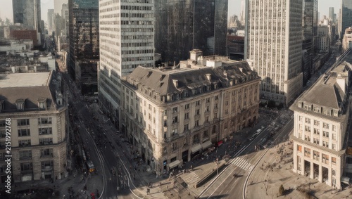 Cityscape View of Buenos Aires Buildings and Streets.