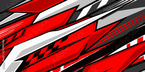Car decal design vector. Graphic abstract stripe racing background kit designs for wrap vehicle, race car, rally, adventure and livery. vector art