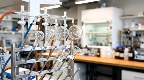 laboratory vacuum manifold drying rack supporting inverted glassware for efficient laboratory cleanup, solvent removal, equipment preparation and controlled analytical workflows