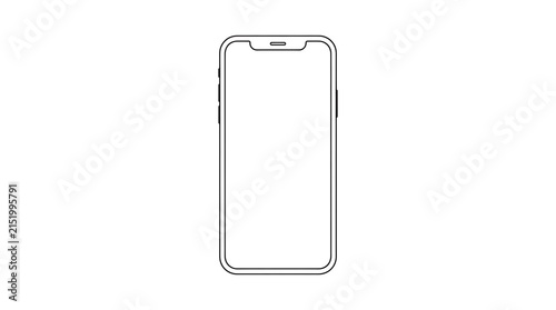 Smartphone vector mockup template with blank screen for mobile app interface design