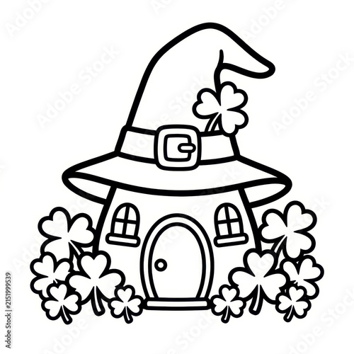 St Patricks Day Leprechaun House Clipart