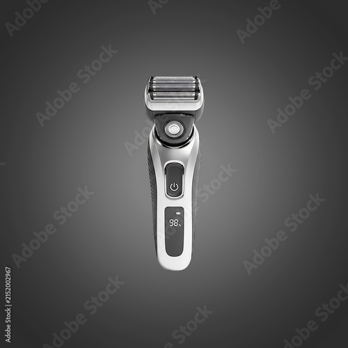 Digital thermometer with temperature display on gray background