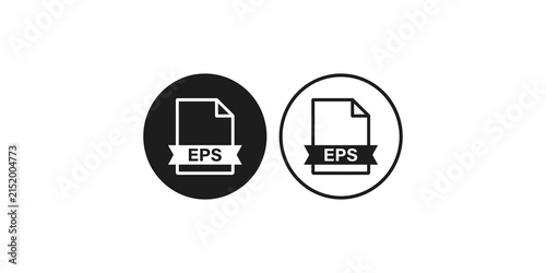Obraz na płótnie EPS file format icon black and white vector illustration for graphic design projects