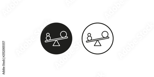 Fotografía Black and outlined scales of justice icons representing balance and fairness