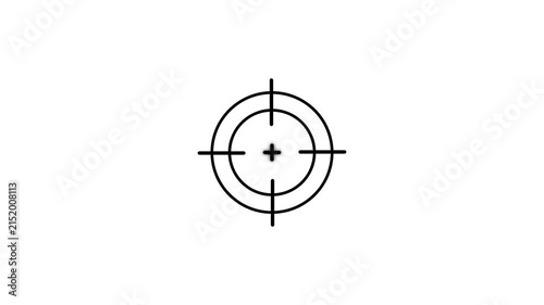 Minimalist crosshair target overlay animation, precision aiming for gaming and ui scope reticle
