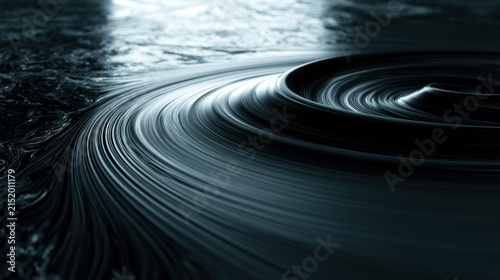 Obraz na płótnie Abstract dark swirling fluid with subtle light reflection