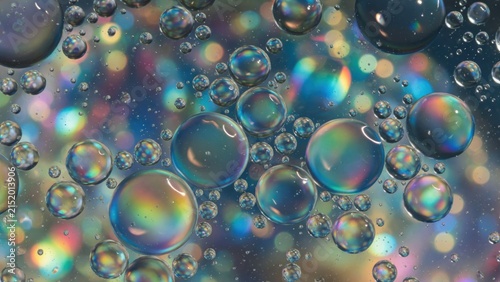 dreamy bubbles floating in serene water close-up abstract background for artistic photography and wall art design resources with vivid colors and clean copy space.
