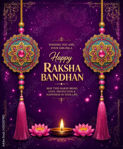 Raksha Bandhan Illustration with Rakhi, Sweets