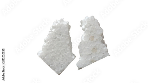 White styrofoam block pieces isolated on a transparent background