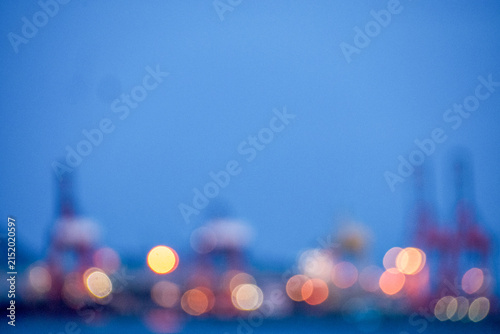 Canvas Print Blurred Background Logistic shipping quay boat in twilight sky night