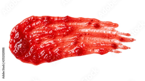 Strawberry jam spread isolated on transparent background