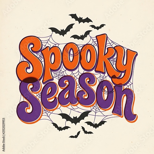 Halloween spooky season vector banner with bats and cobweb for festive fall decor and party invites