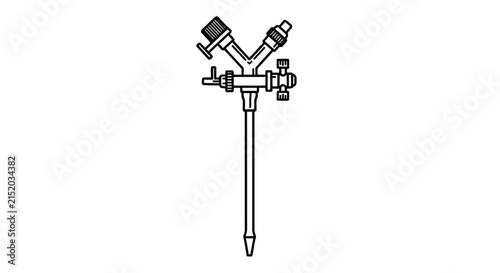 Laboratory Gas Inlet Adapter with Control Valve and Tubing