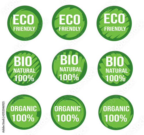 set of green labels